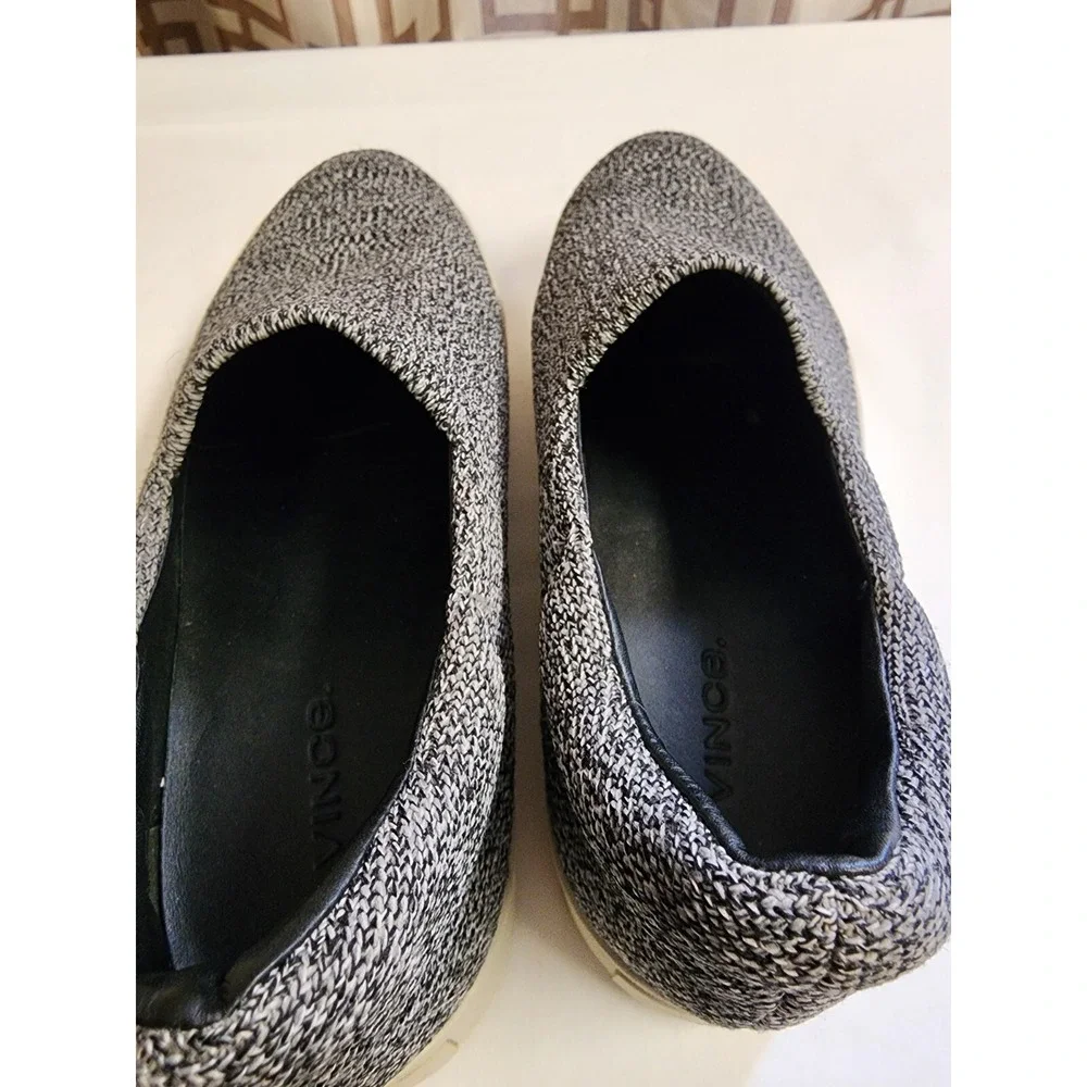 Vince Grey Marl Walsh Knit Slip-On Platform Sneakers Size 7